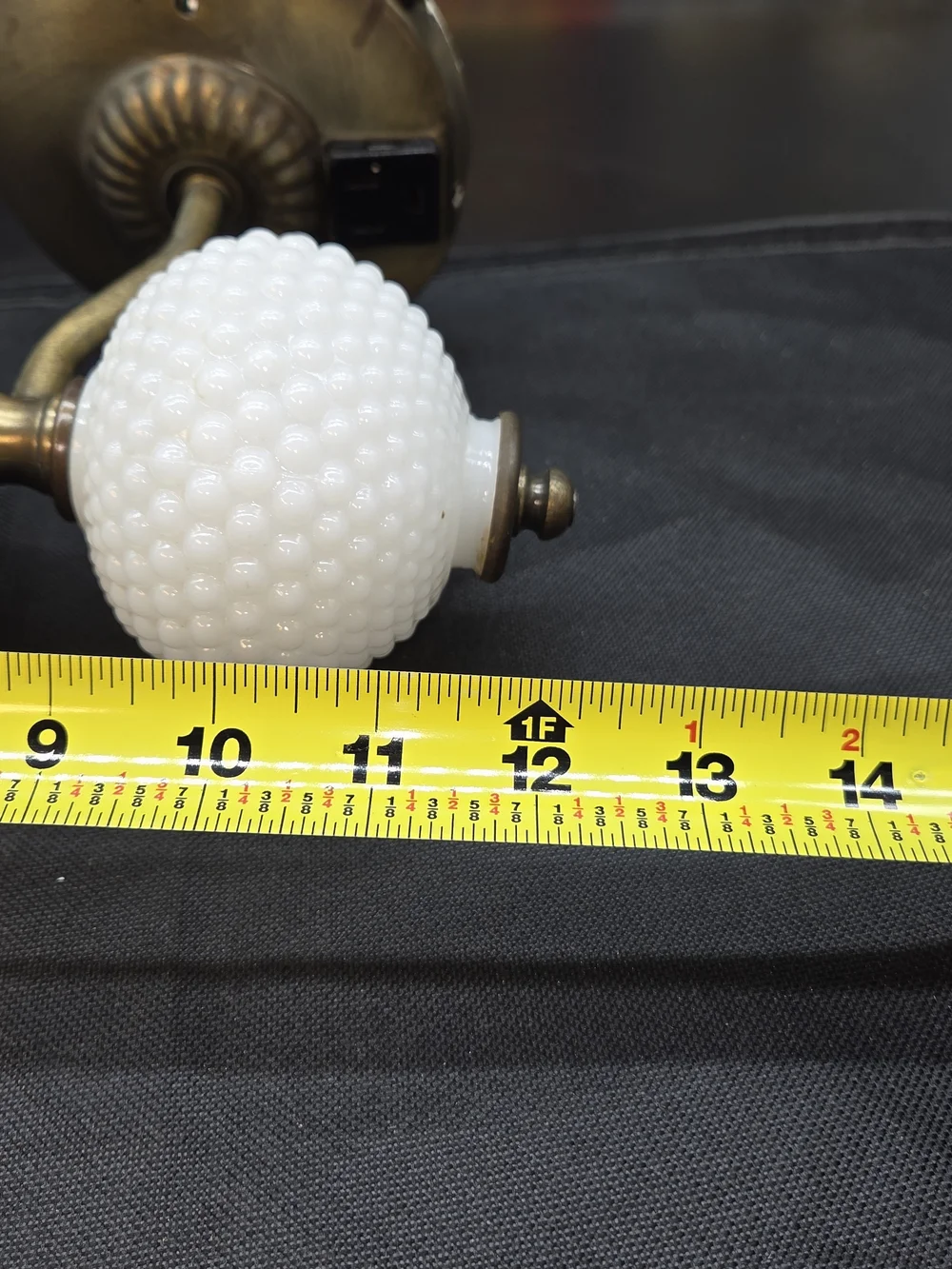Mid Century Wall Sconce Lamp Milk Glass Hob Nail Shade